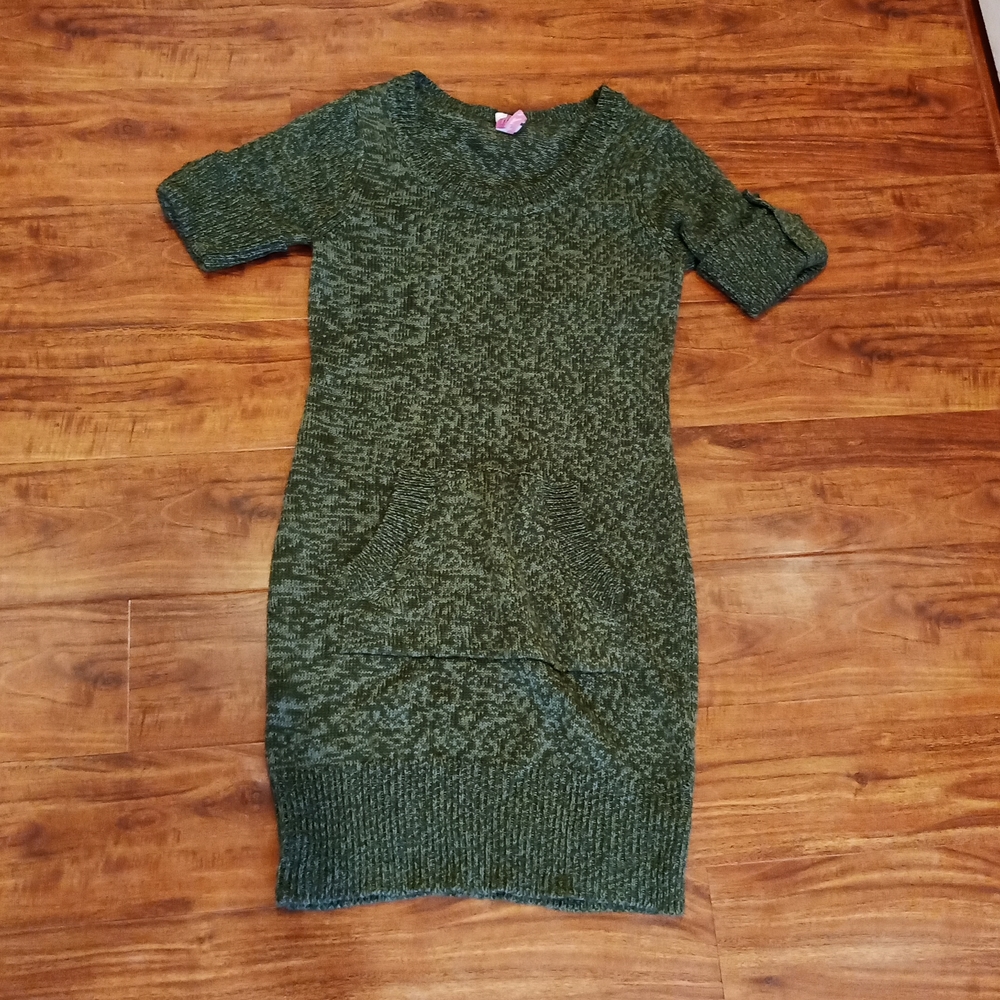 💙3/$20 - Derek Heart Olive Green Knit Sweater Dress, Large